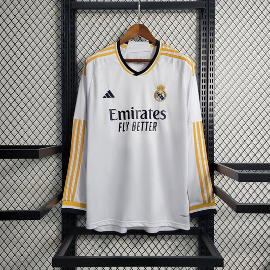 Camisa Real Madrid Home Manga Longa 23/24 - Adidas Torcedor Masculina