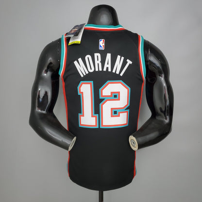 Camisa NBA Memphis Grizzlies #12 Morant - Retrô Preta