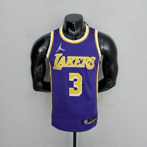 Camisa NBA Lakers #3 Davis Roxa 75º Aniversário - 23/24