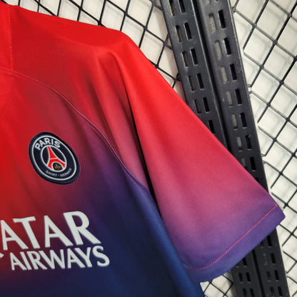 Camisa de Treino do PSG Vermelha e Azul 23/24