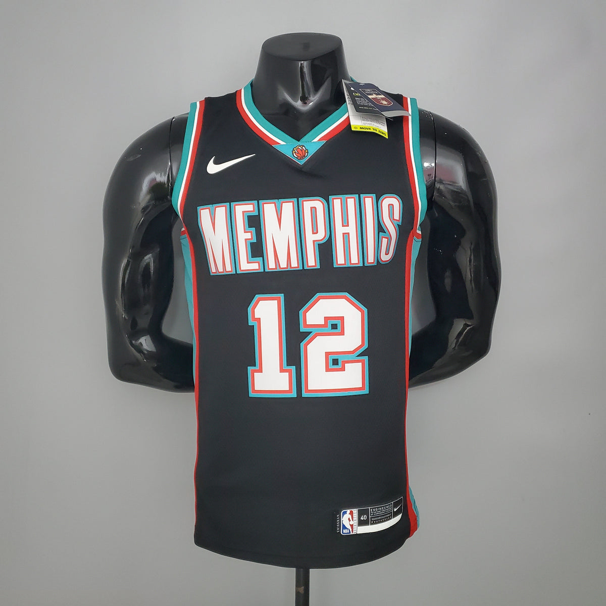 Camisa NBA Memphis Grizzlies #12 Morant - Retrô Preta