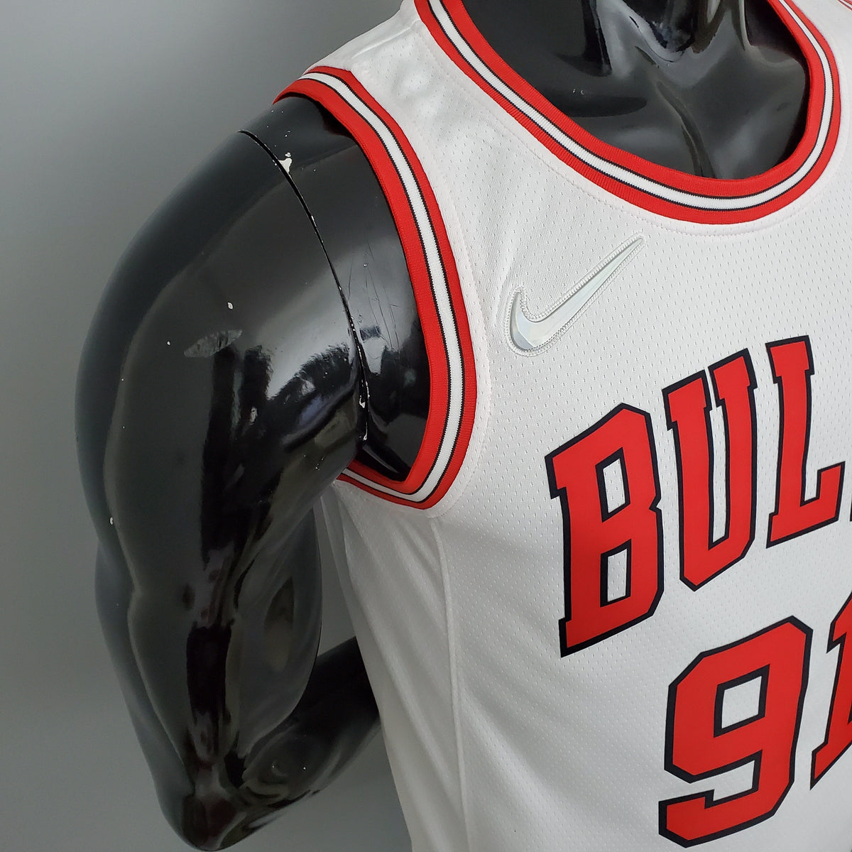 Camisa NBA Chicago Bulls #91 Rodman - 75º Aniversário Branca