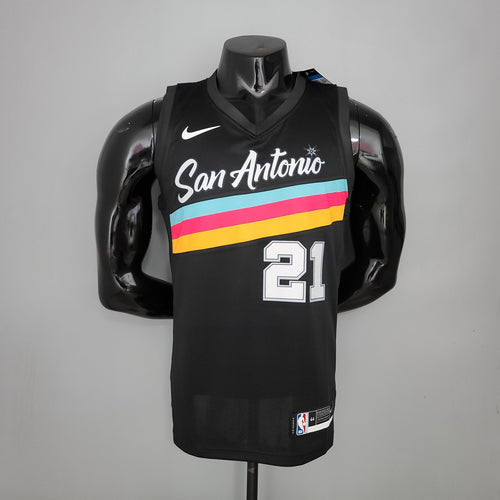 Camisa NBA San Antonio Spurs #21 Duncan - City Edition Preta