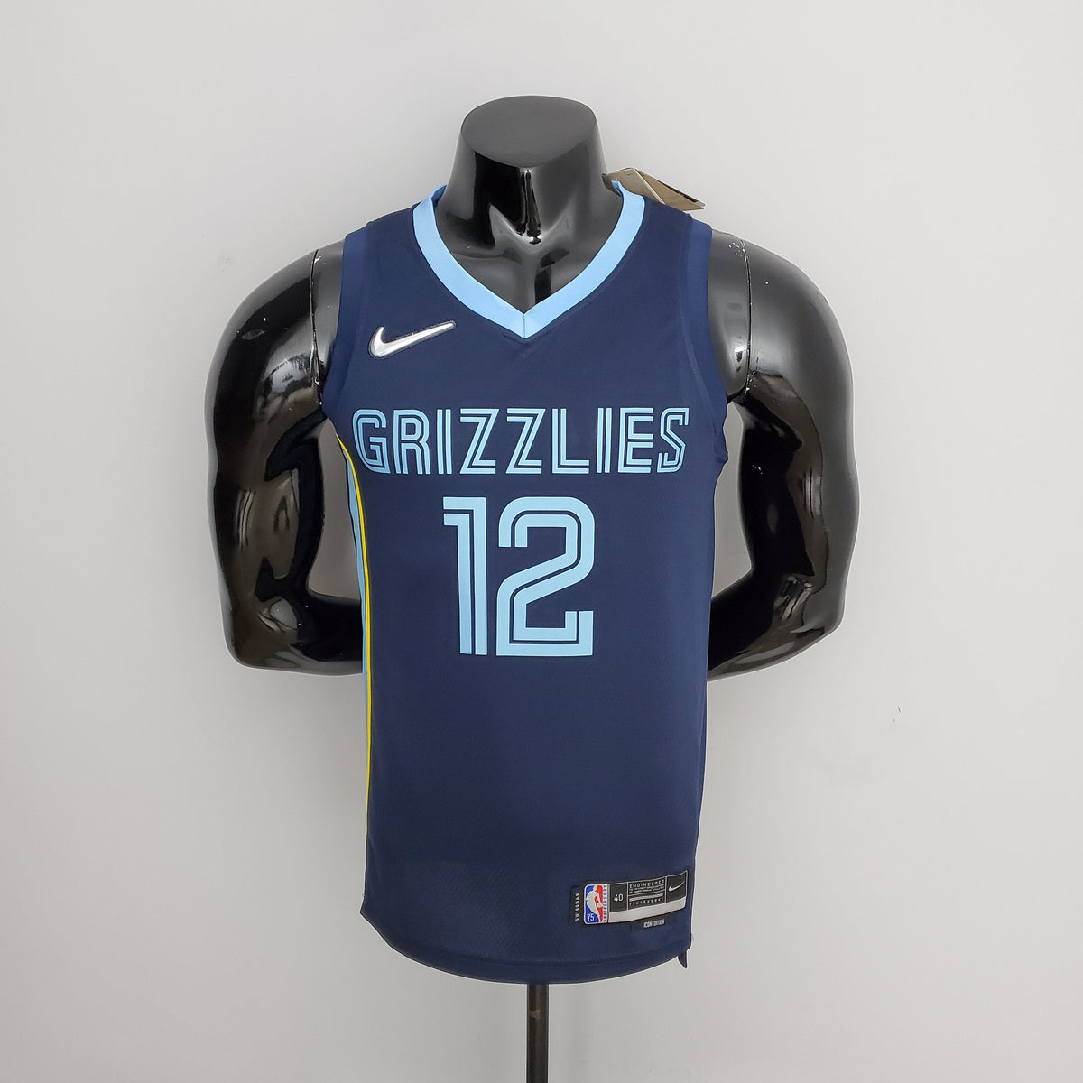 Camisa Memphis Grizzlies NBA #12 Morant - 75º Aniversário Azul