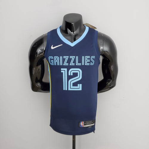 Camisa Memphis Grizzlies NBA #12 Morant - 75º Aniversário Azul