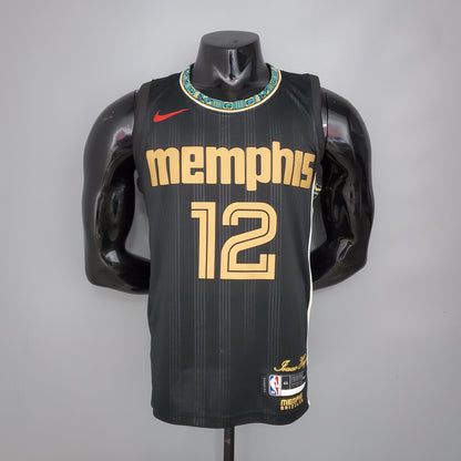 Camisa NBA Memphis Grizzlies #12 Morant - City Edition Preta
