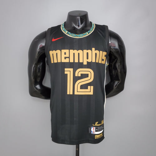 Camisa NBA Memphis Grizzlies #12 Morant - City Edition Preta