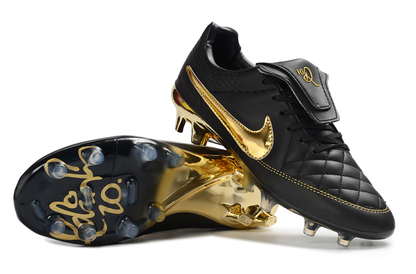 Nike Tiempo R10 preta com dourado