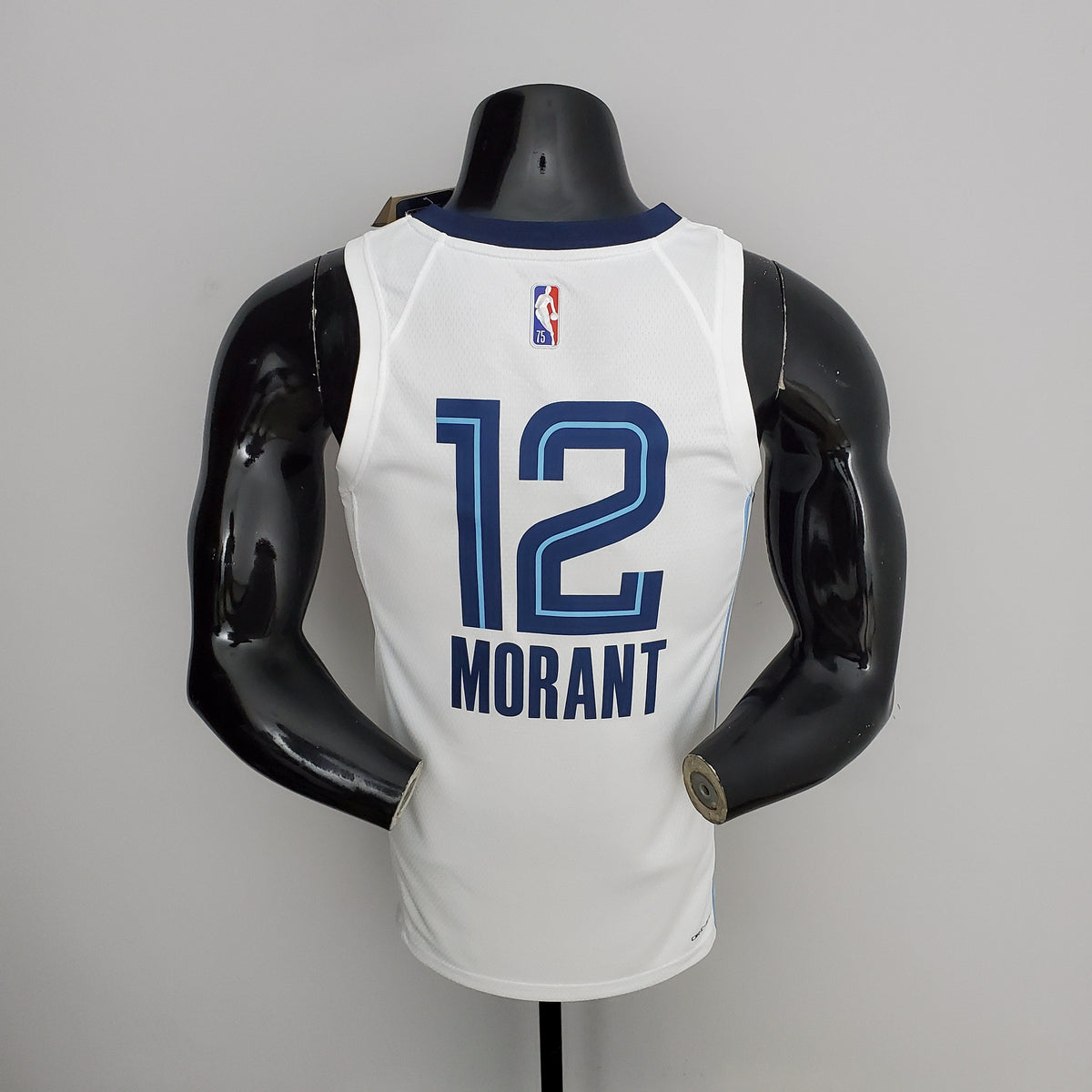 Camisa Memphis Grizzlies #12 Morant NBA - 75º Aniversário Branca