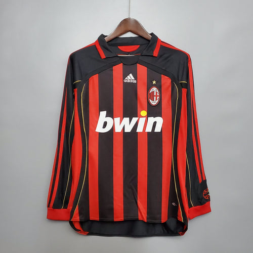 Camisa Milan Titular 06/07 - Versão Retrô Manga Comprida