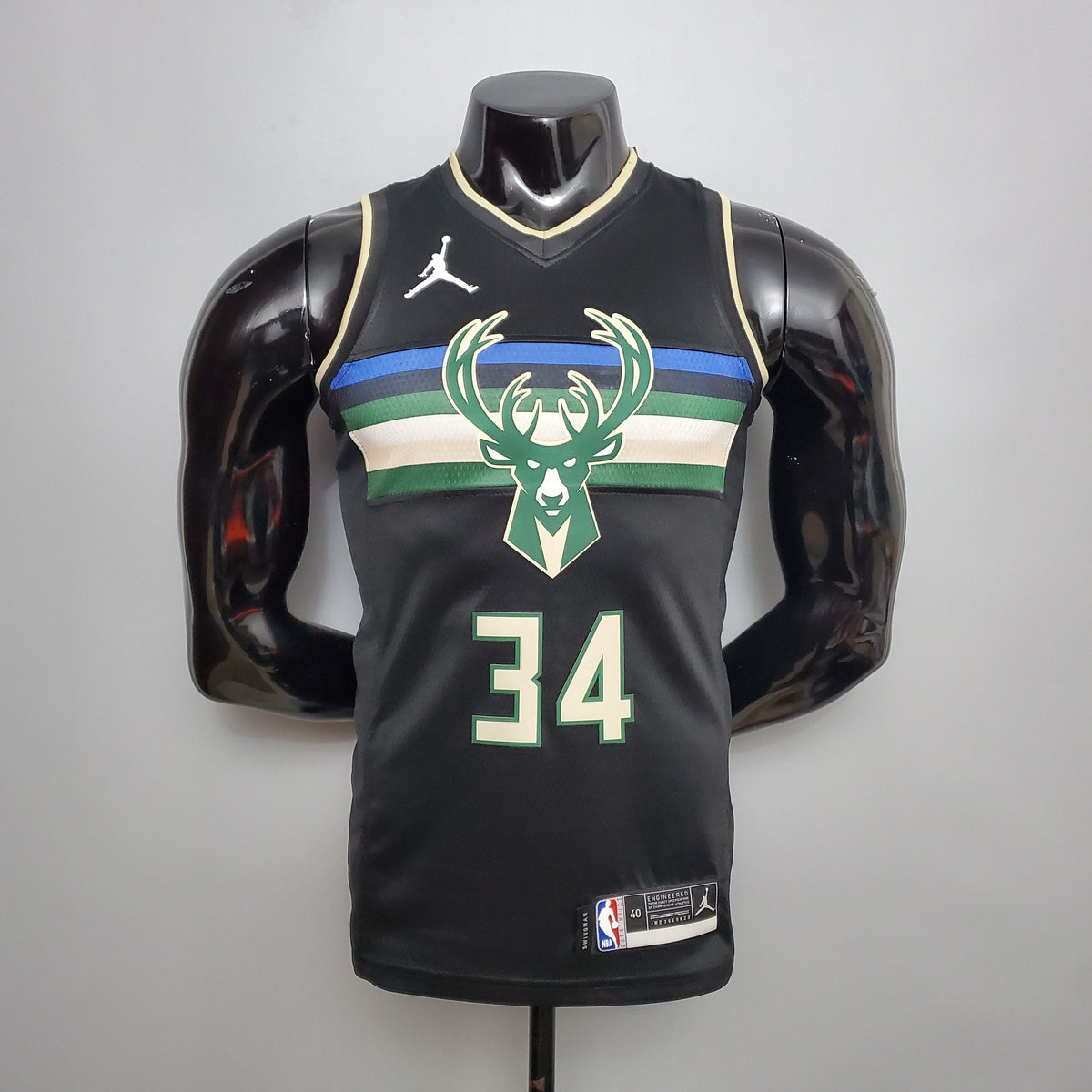 Camisa NBA Milwaukee Bucks #34 Antetokounmpo - Tema Preto