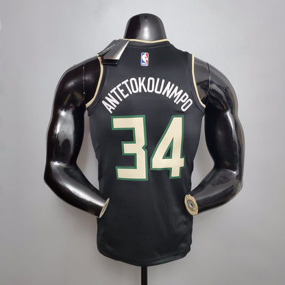 Camisa NBA Milwaukee Bucks #34 Antetokounmpo - Tema Preto
