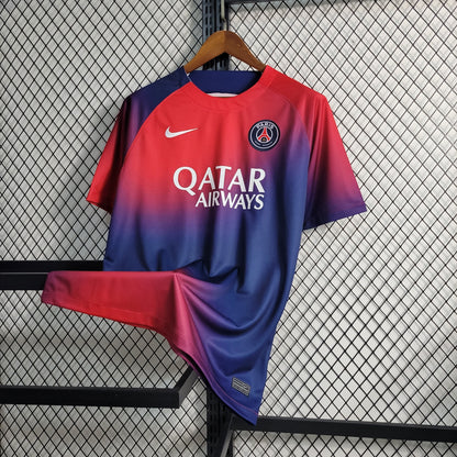 Camisa de Treino do PSG Vermelha e Azul 23/24