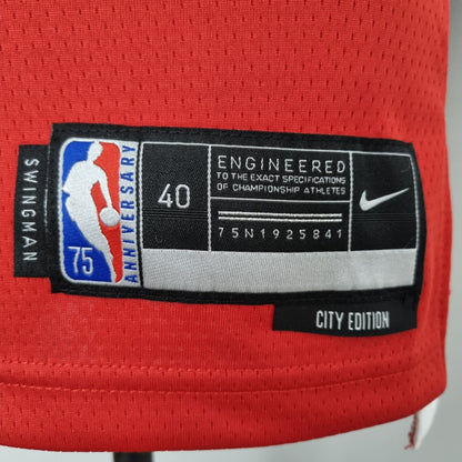 Camisa Chicago Bulls NBA #23 Jordan - 75º Aniversário Vermelha