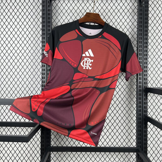 Camisa Pré-Jogo Flamengo 2026/27 - Adidas Masculina Torcedor - Vermelha/Preta
